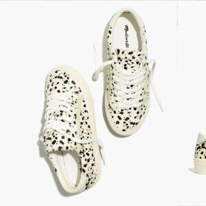 Madewell Sidewalk Low-Top Sneakers in Spatter-Painted Calf Hair Size 7